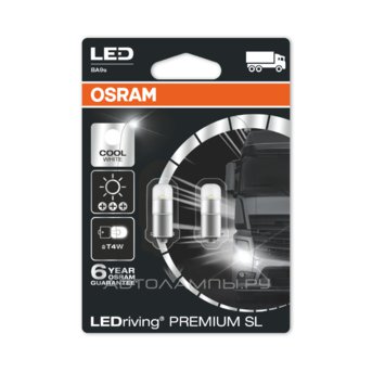 T4W 24V-LED (BA9s) 6000K 1.0W Cool White LEDriving premium (блистер 2шт.) 3924CW-02B
