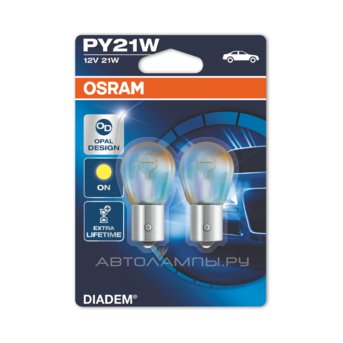 PY21W 12V-21W (BAU15s) (серебрист. диз.+увелич.срок служ.) Diadem 7507LDA