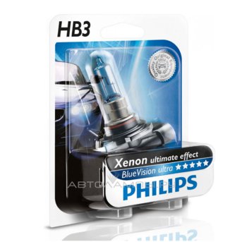 HB3 12V- 65W (P20d) (белый яркий свет-голуб.оттен.) Blue Vision Ultra блистер (1шт.) 9005BVUB1 (бл.)