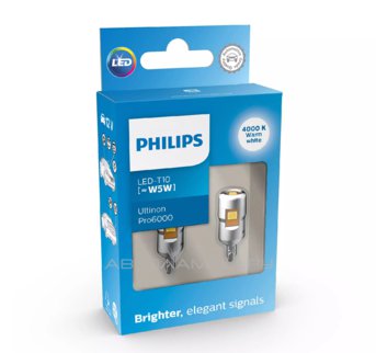 W5W 12V-LED (W2,1x9,5d) 4000K 0,9W Ultinon Pro6000 (ку.2шт.) T10 11961WU60X2